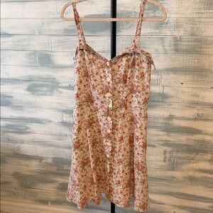 Lucky Brand Floral Button Front Sundress Cottagecore Midi Dress Cotton Size M
